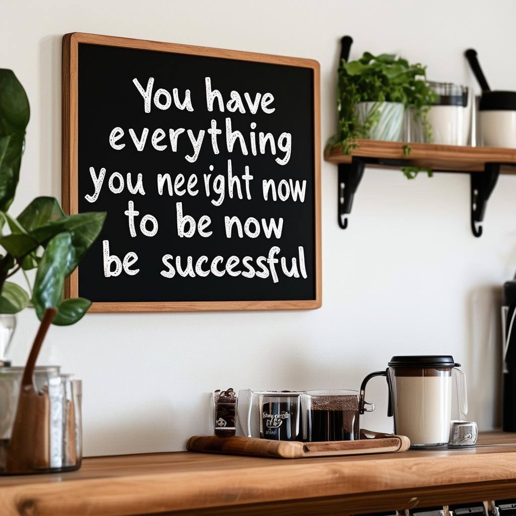 coffee board that says You have everything you need right now to be successful